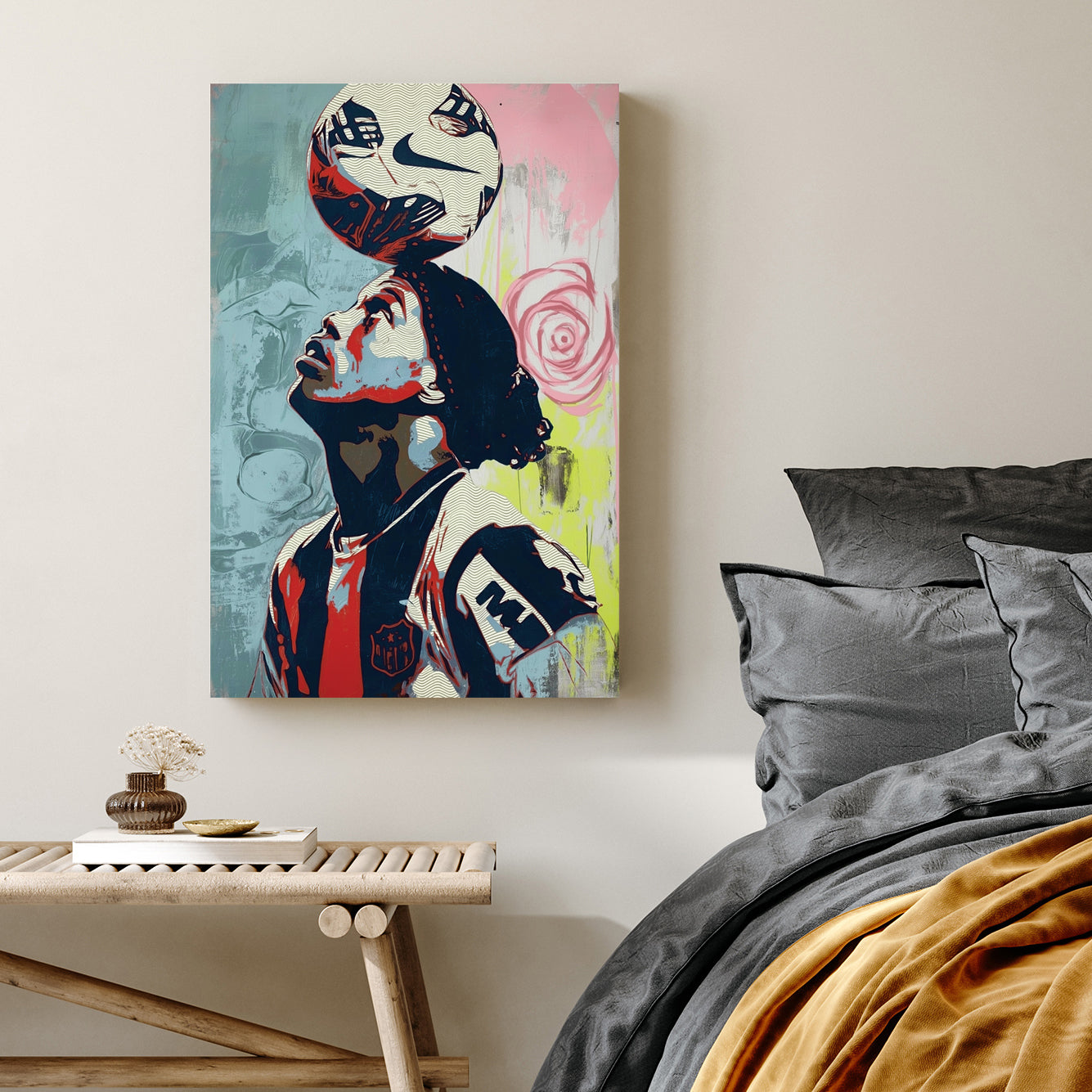 ronaldinho balancing soccer ball pop art wall art