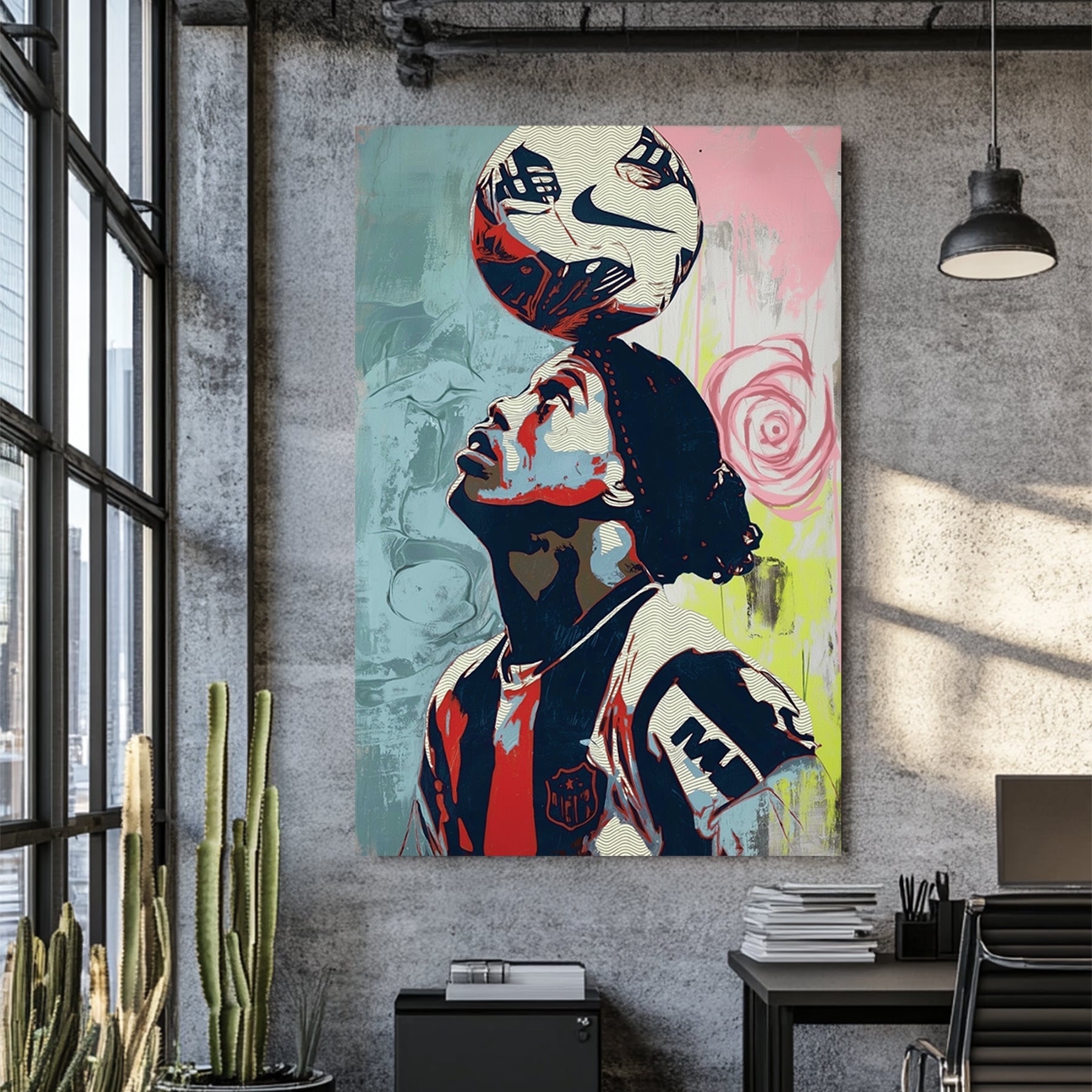 ronaldinho balancing soccer ball pop art wall art