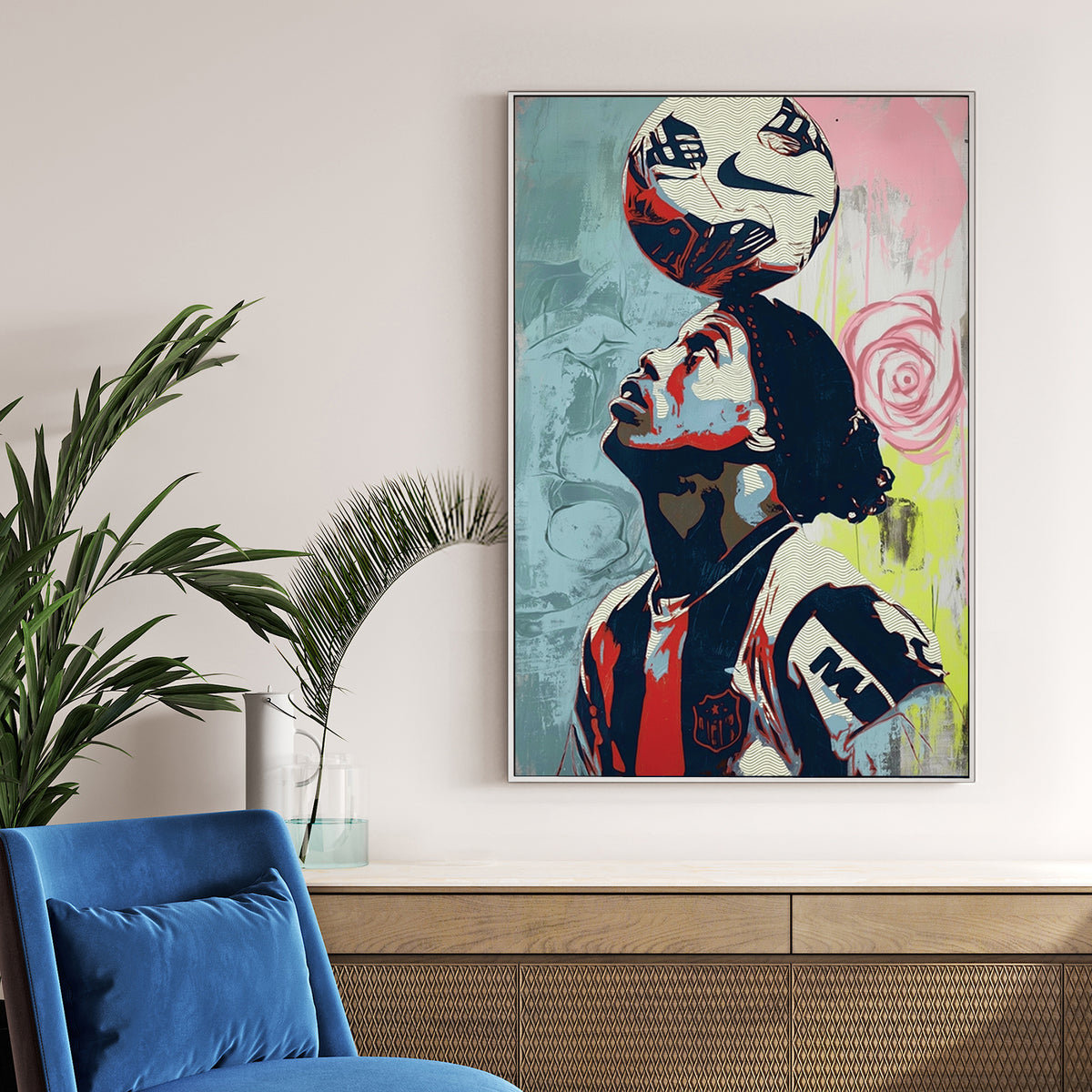 ronaldinho balancing soccer ball pop art wall art