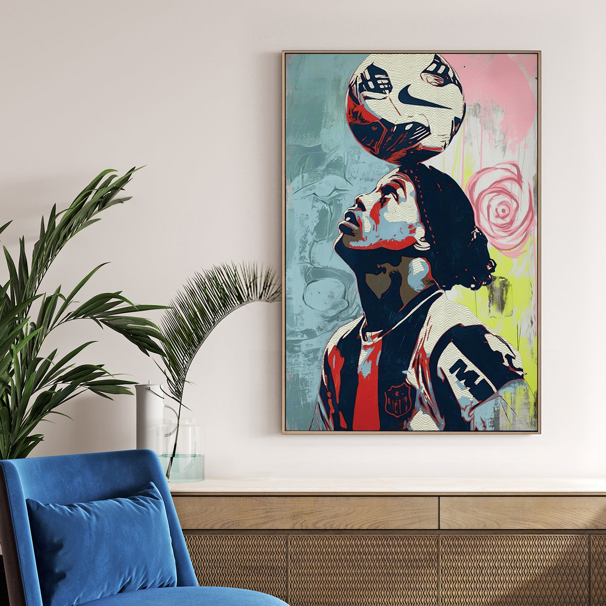 ronaldinho balancing soccer ball pop art wall art