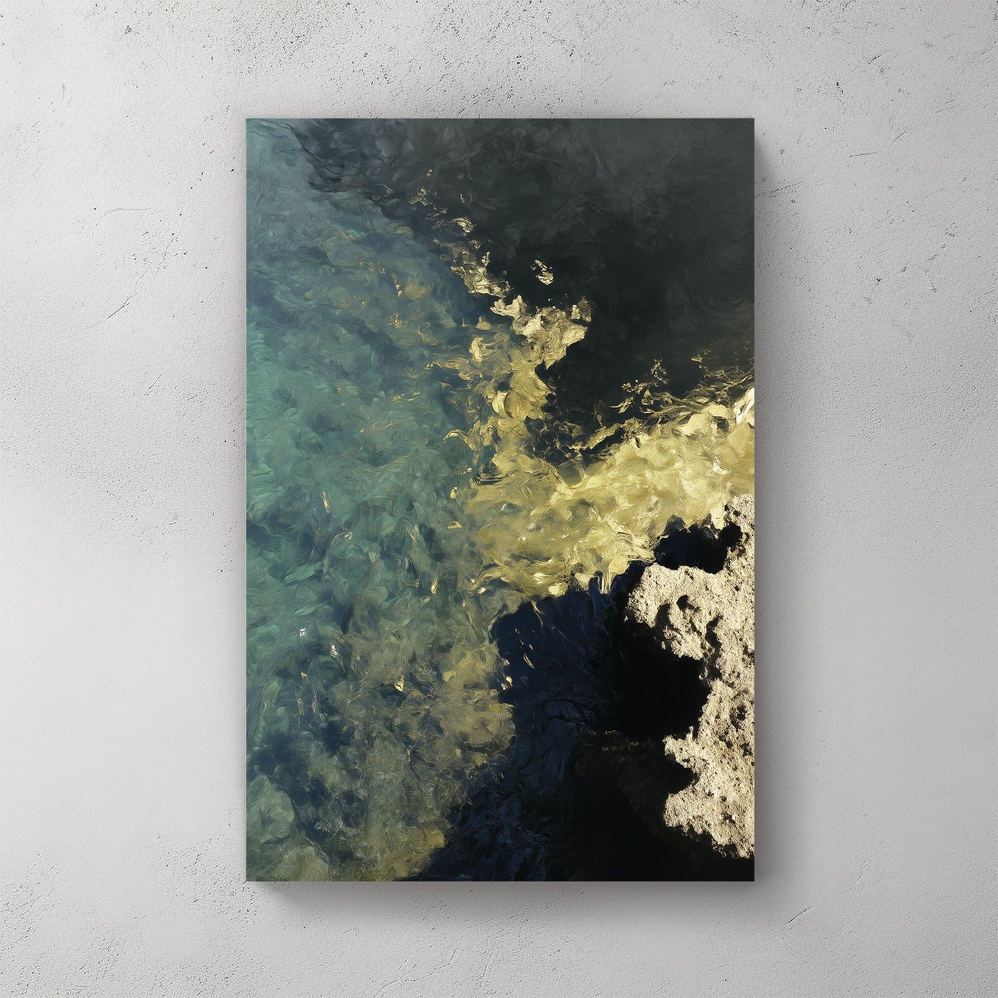 abstract coastal water reflection wall art