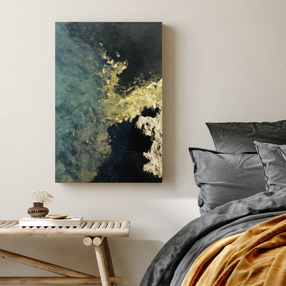 abstract coastal water reflection wall art