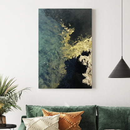 abstract coastal water reflection wall art