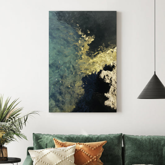 abstract coastal water reflection wall art