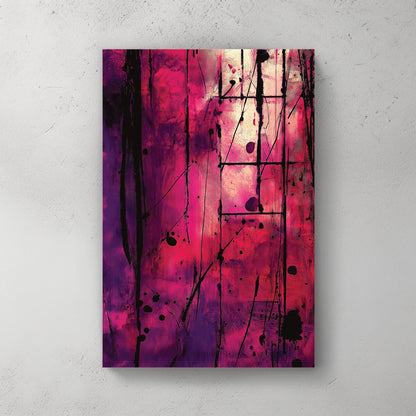 bold pink and black abstract wall art