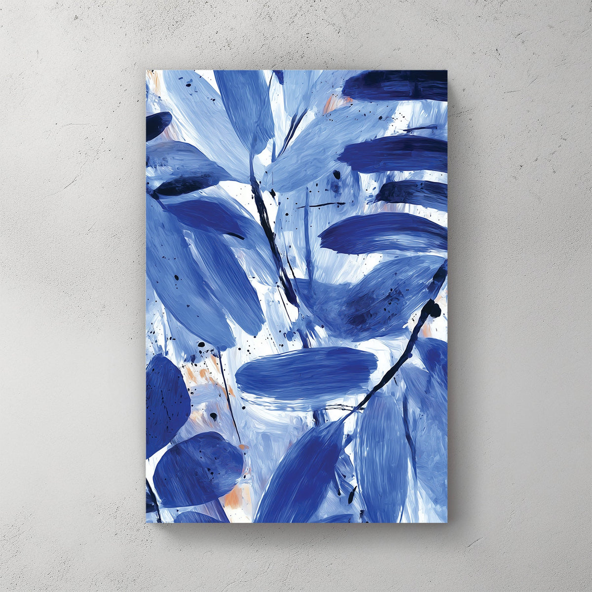 modern blue abstract botanical painting