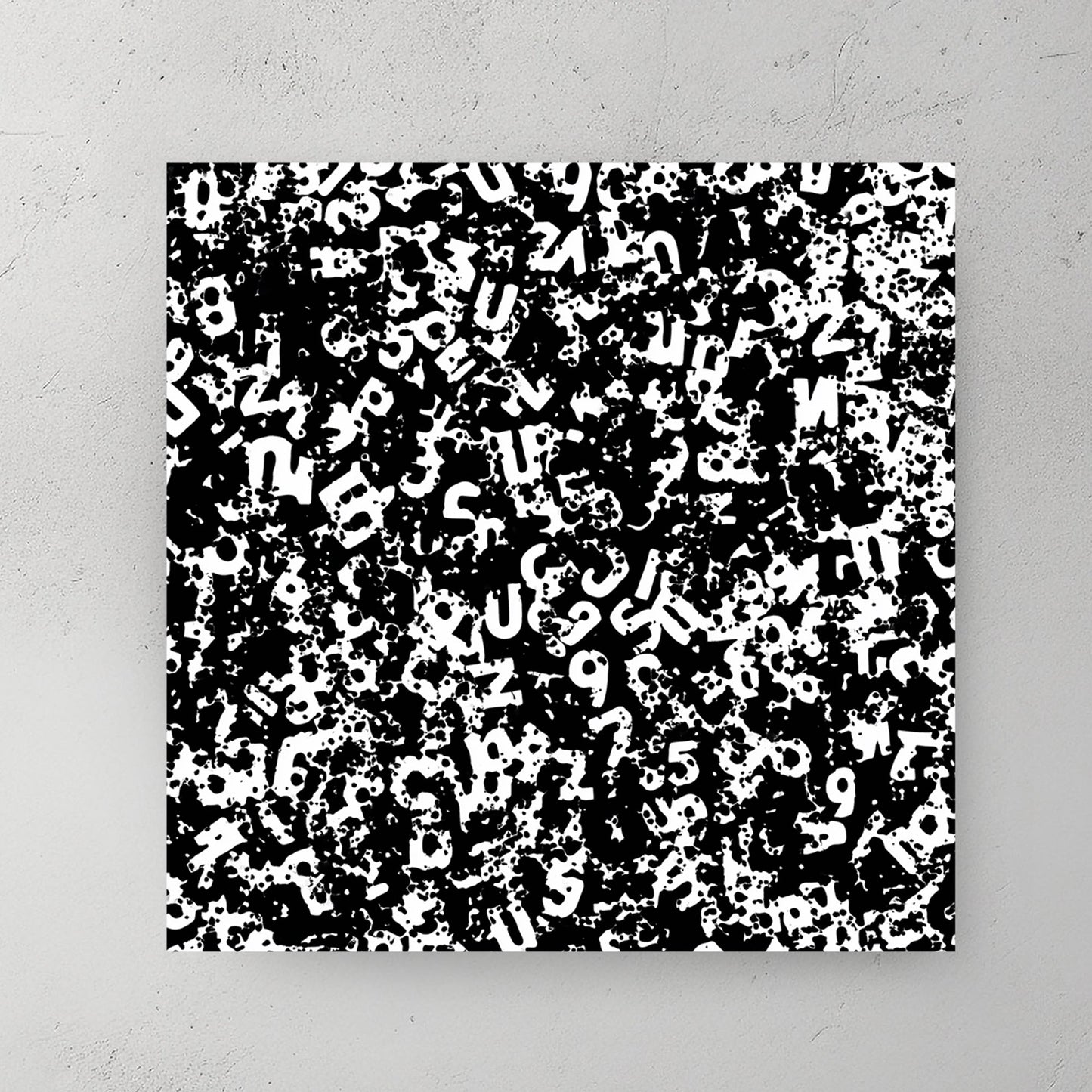 black and white abstract wall art with digital textures