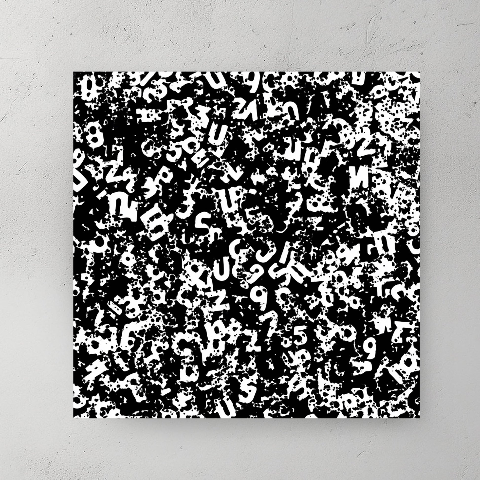 black and white abstract wall art with digital textures