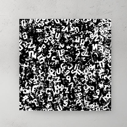 black and white abstract wall art with digital textures