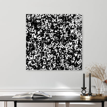 black and white abstract wall art with digital textures