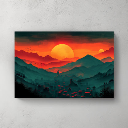 Setting Sun #317 Canvas Wall Art & Metal Prints