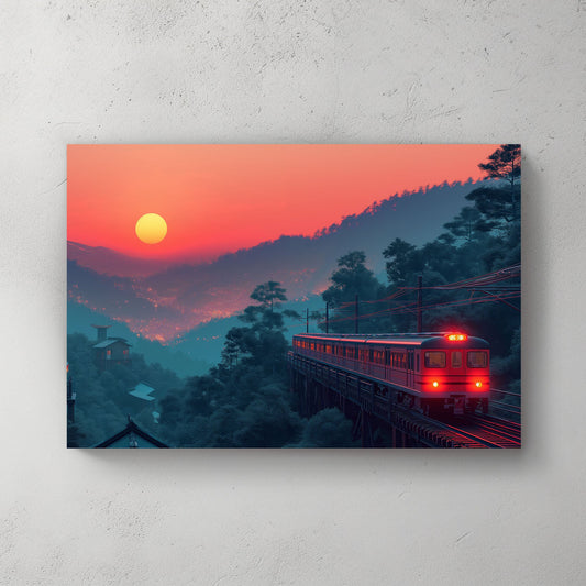 Rails By The Sun #318 Canvas Wall Art & Metal Prints