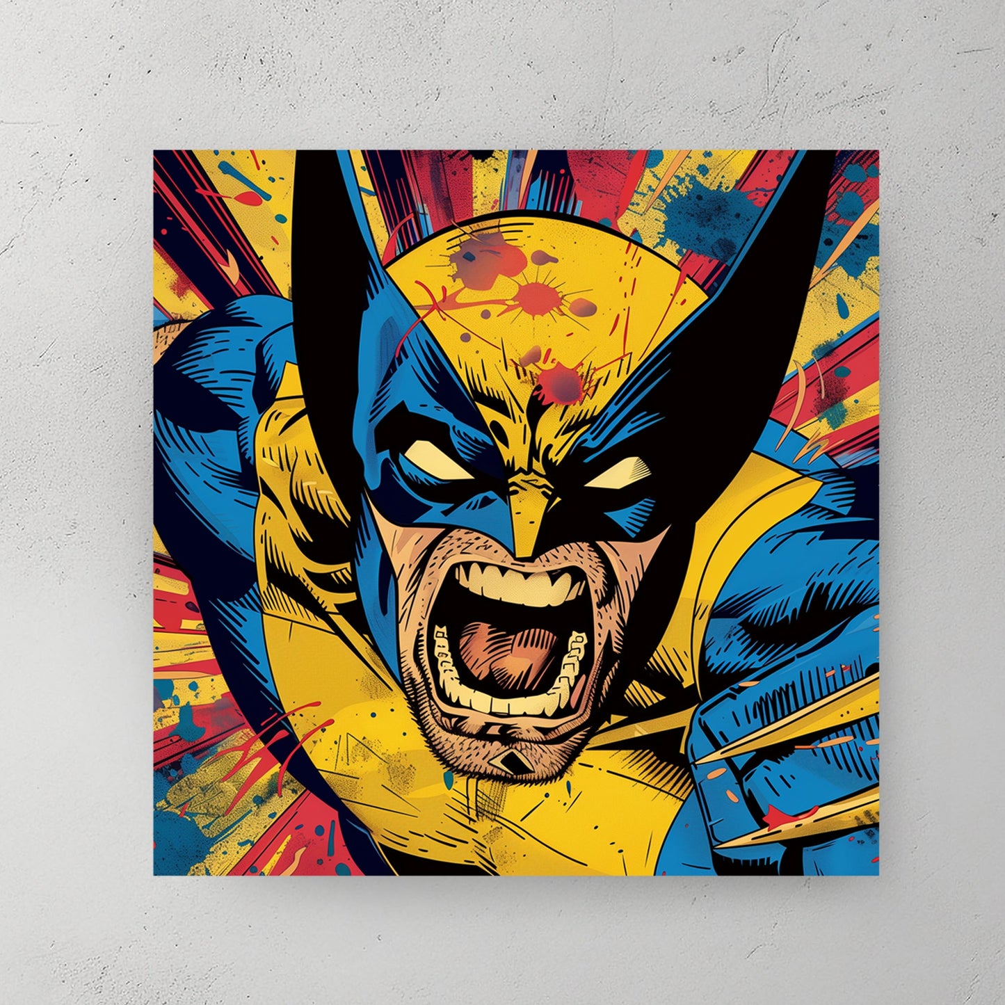 Xmen's Wolverine vintage comic book wall art pop art style