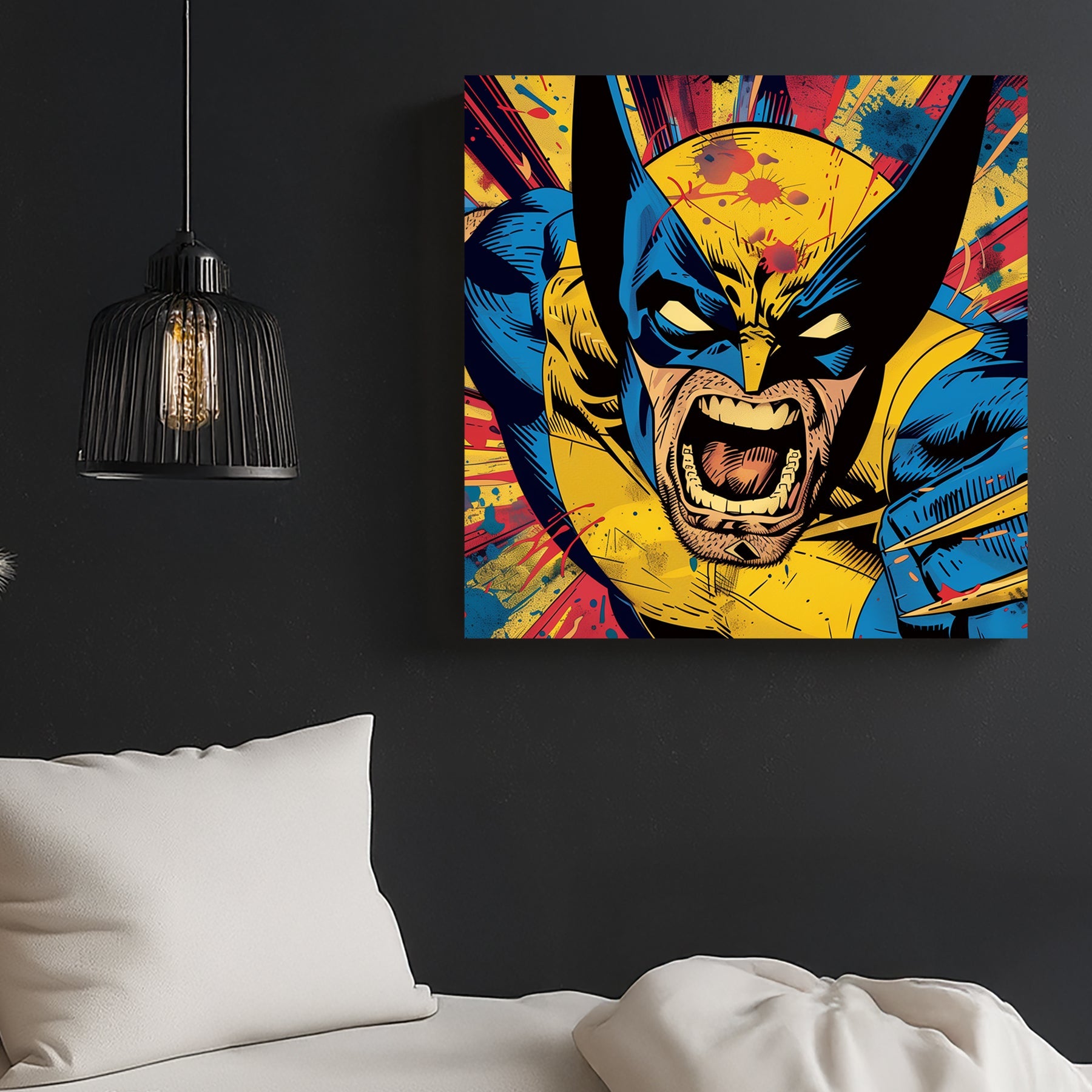 Xmen's Wolverine vintage comic book wall art pop art style