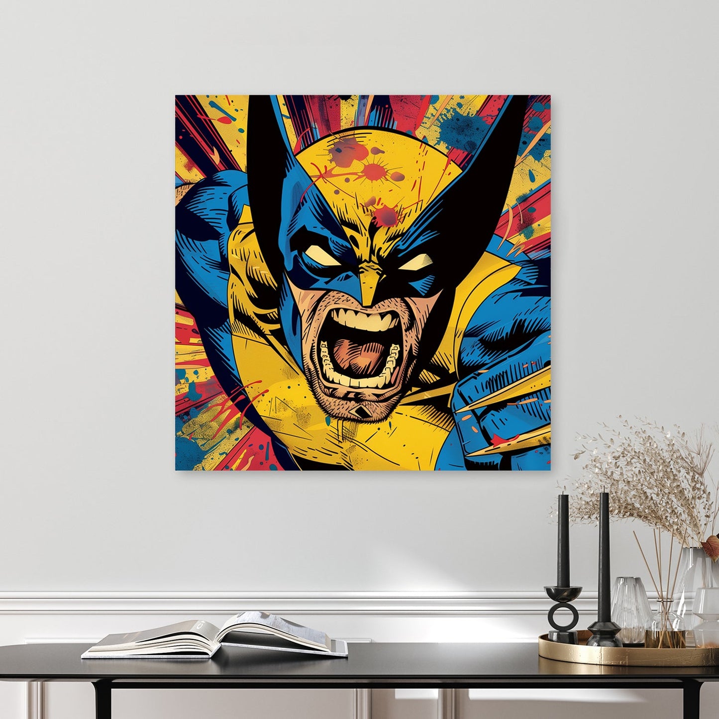 Xmen's Wolverine vintage comic book wall art pop art style