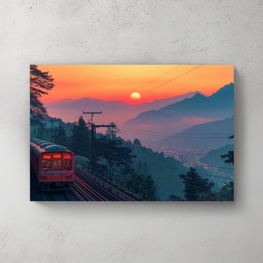 Sunset Rails #321 Canvas Wall Art & Metal Prints