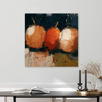 modern abstract pumpkin painting with fall colours
