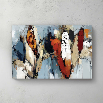 abstract corn harvest wall art in autumn tones