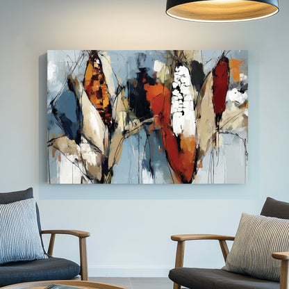 abstract corn harvest wall art in autumn tones