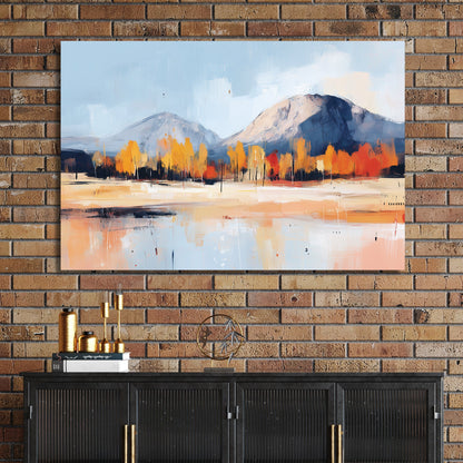 mountain autumn reflection wall art