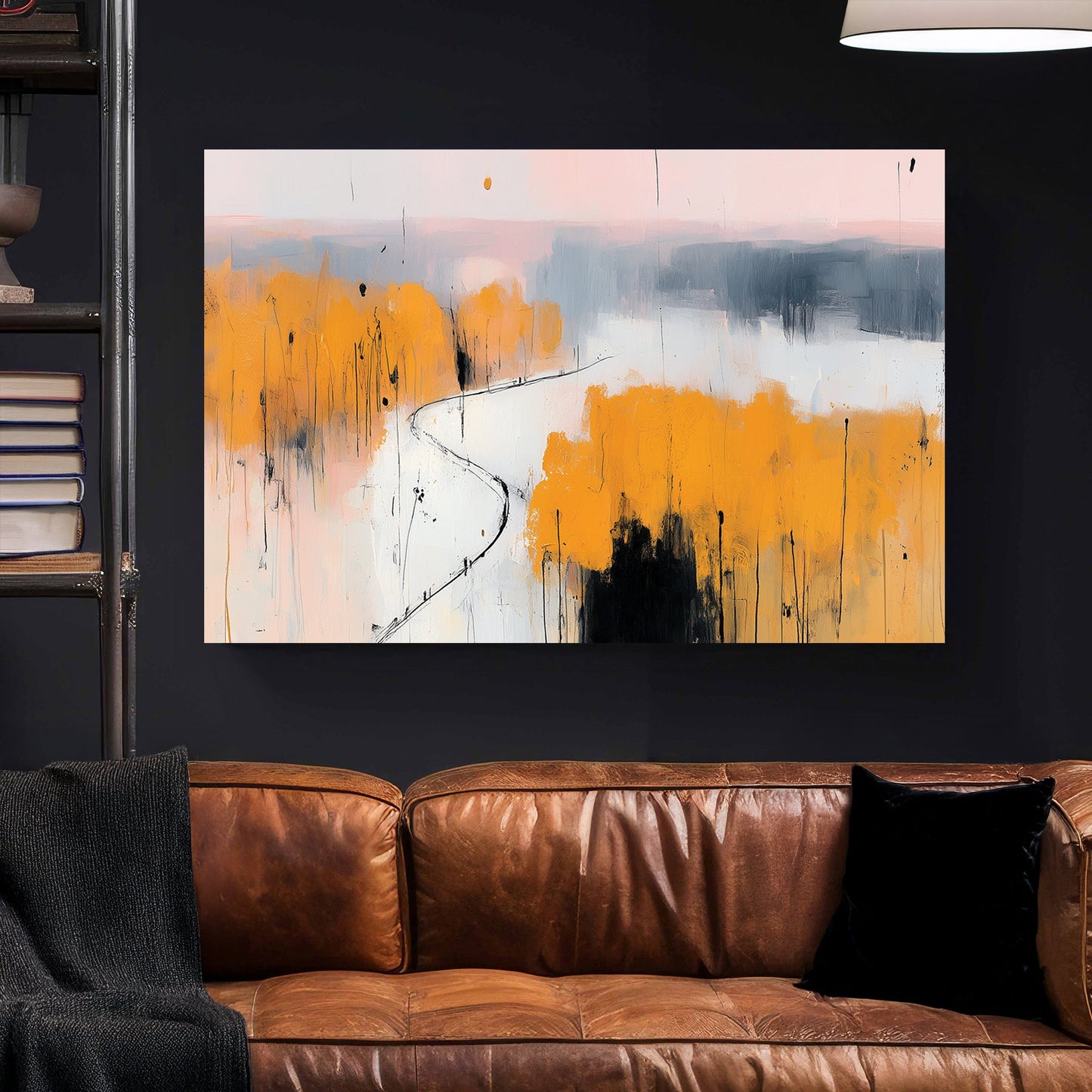 abstract autumn path landscape wall art