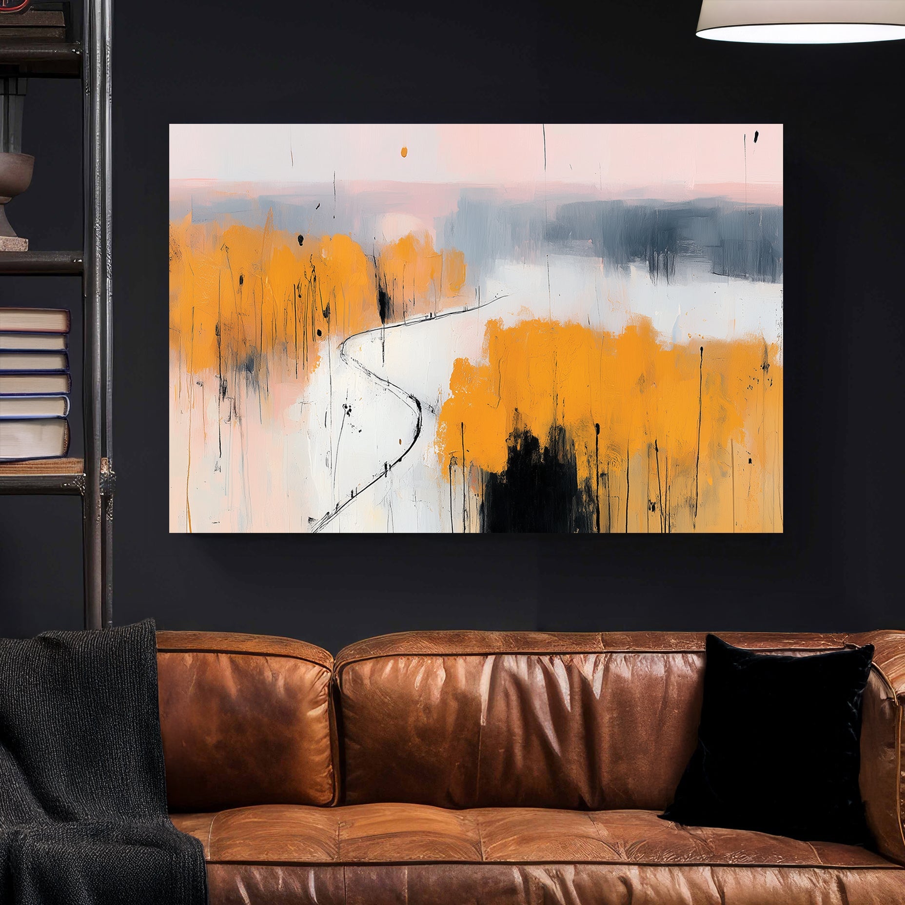 abstract autumn path landscape wall art