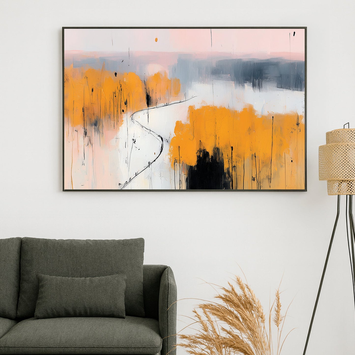 abstract autumn path landscape wall art