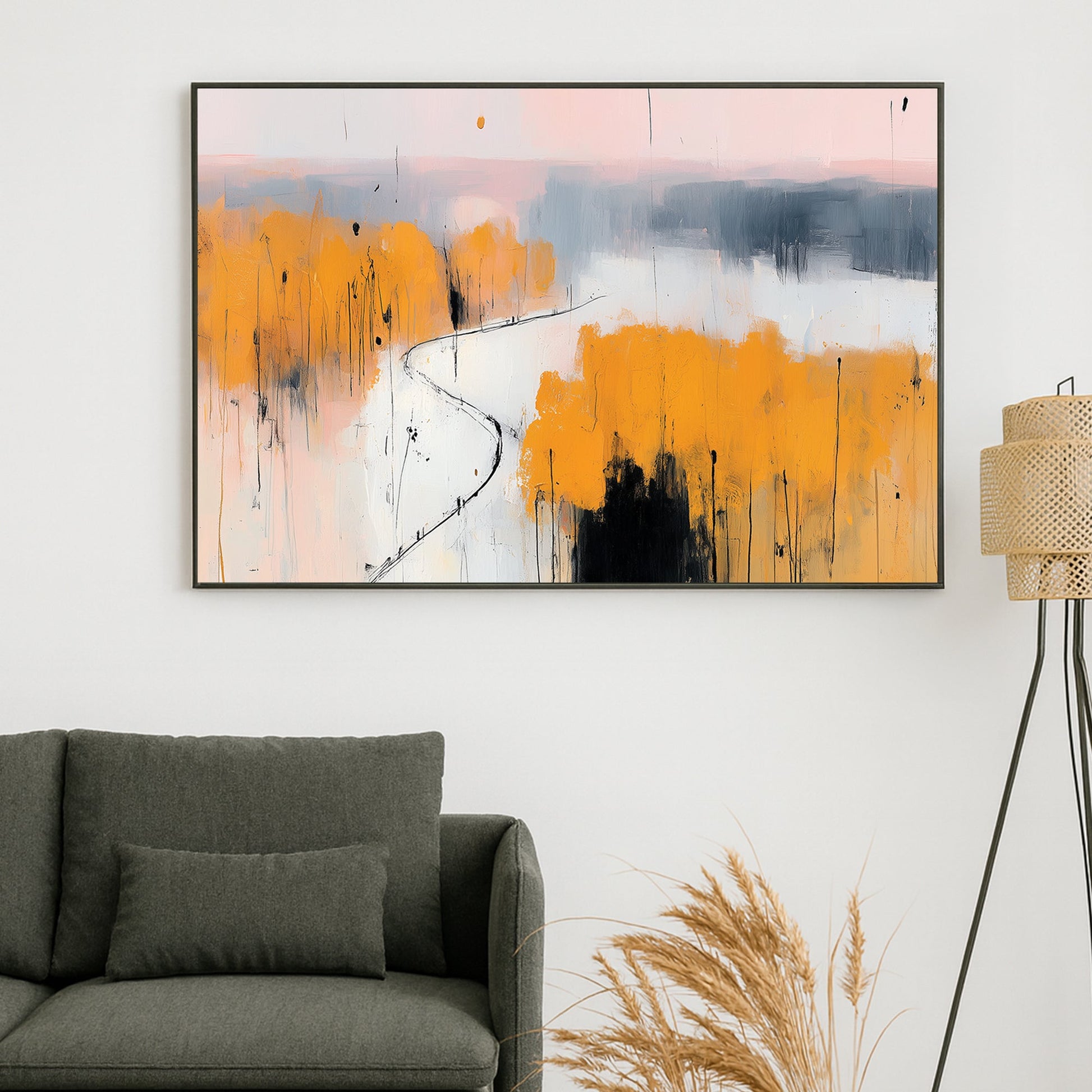 abstract autumn path landscape wall art