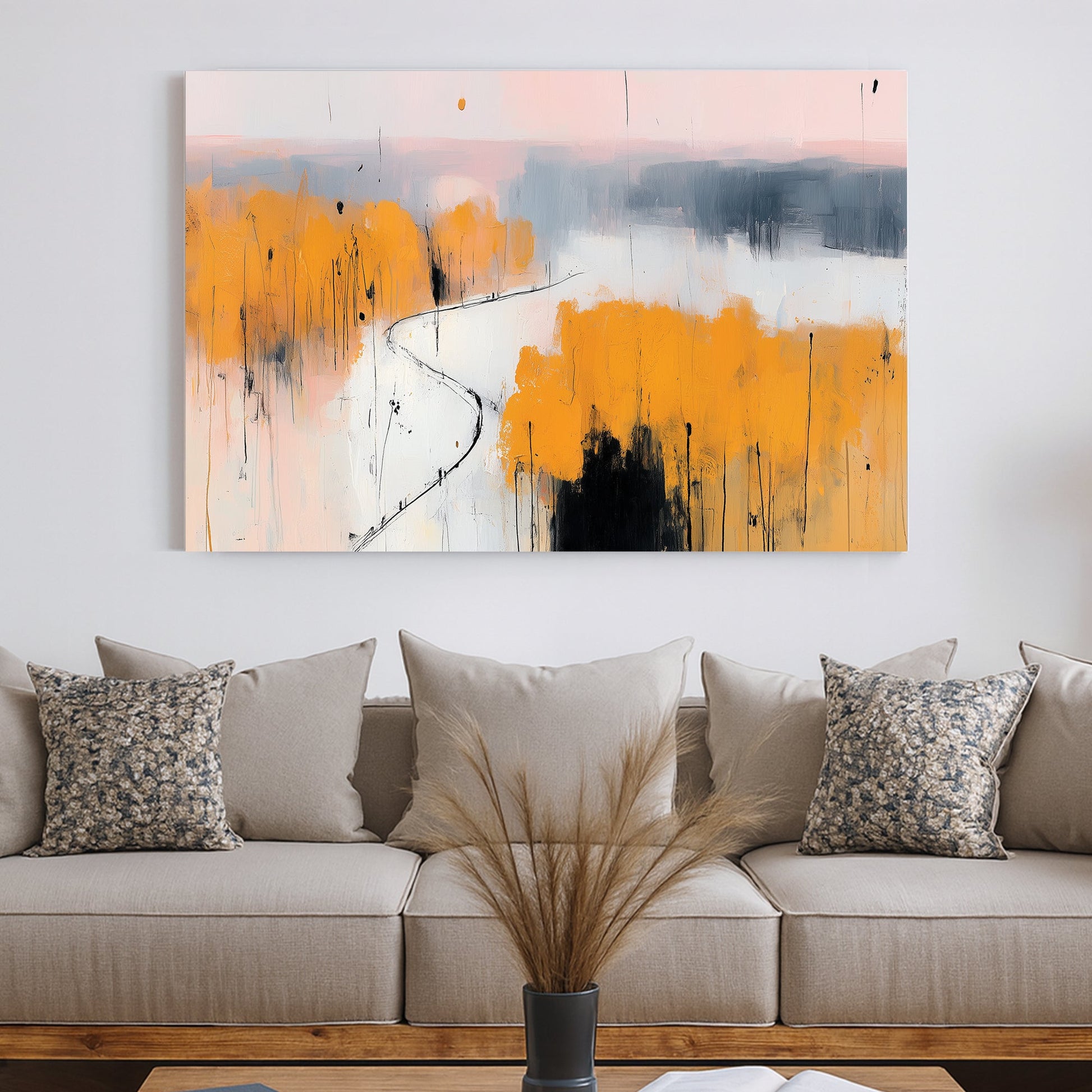 abstract autumn path landscape wall art