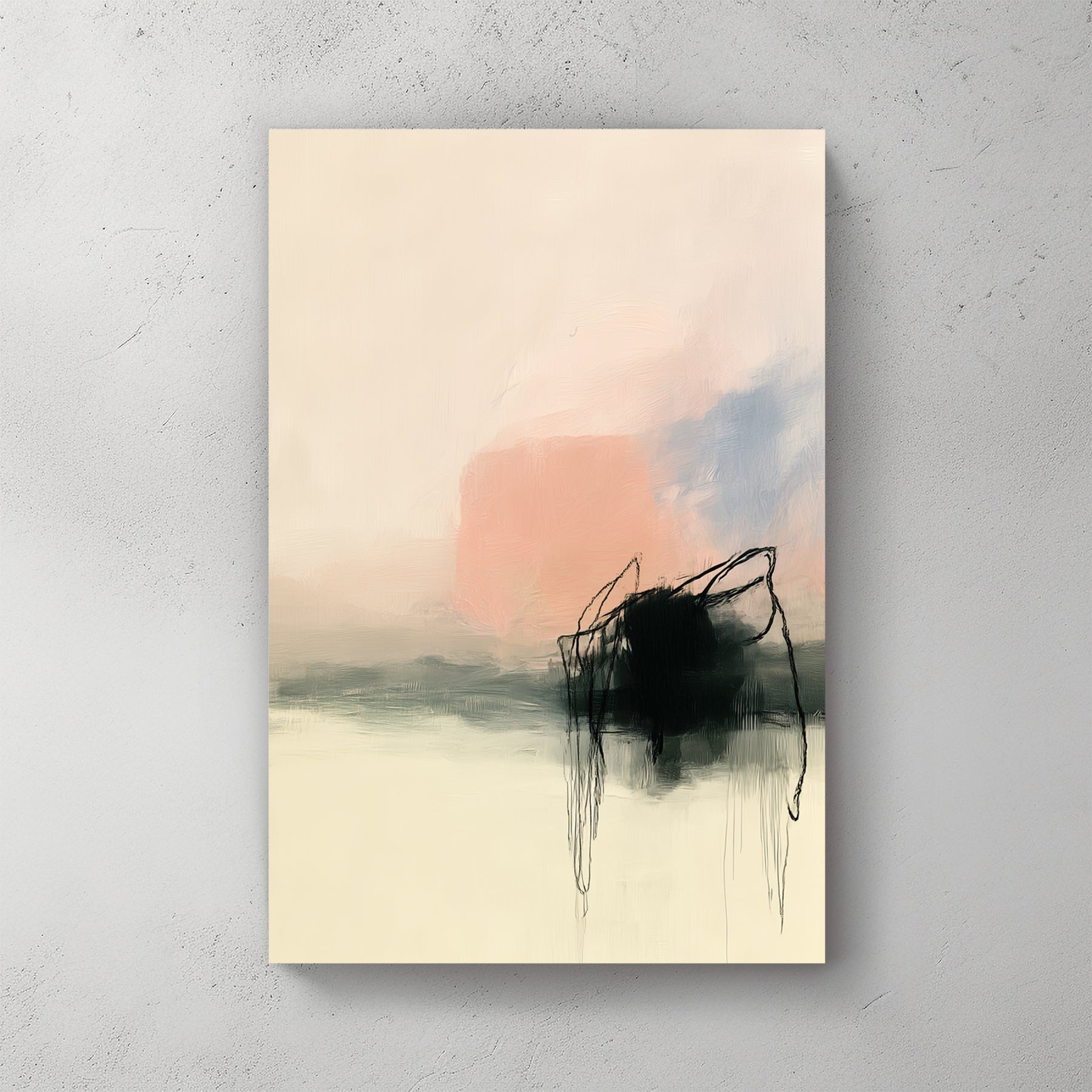 abstract harbor silhouette minimal wall art