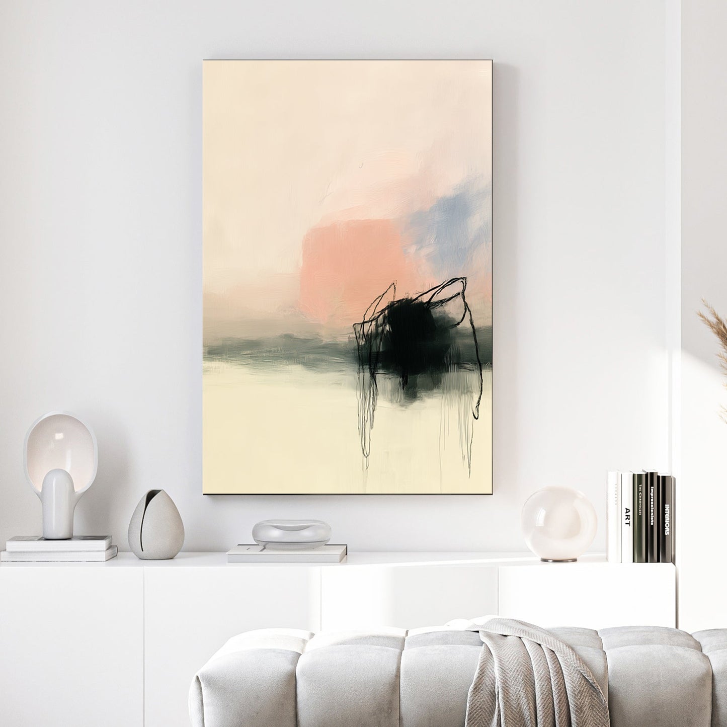 abstract harbor silhouette minimal wall art