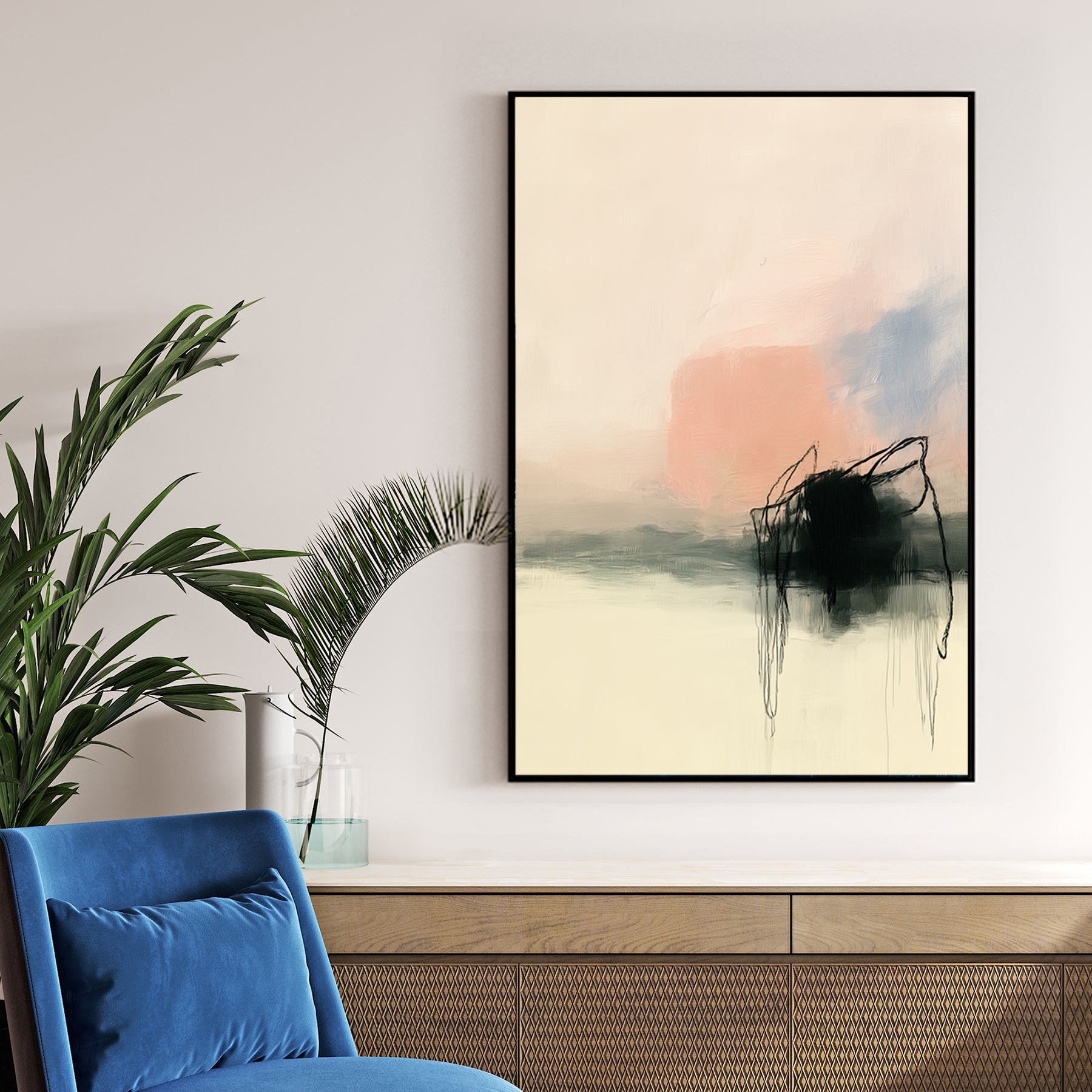 abstract harbor silhouette minimal wall art