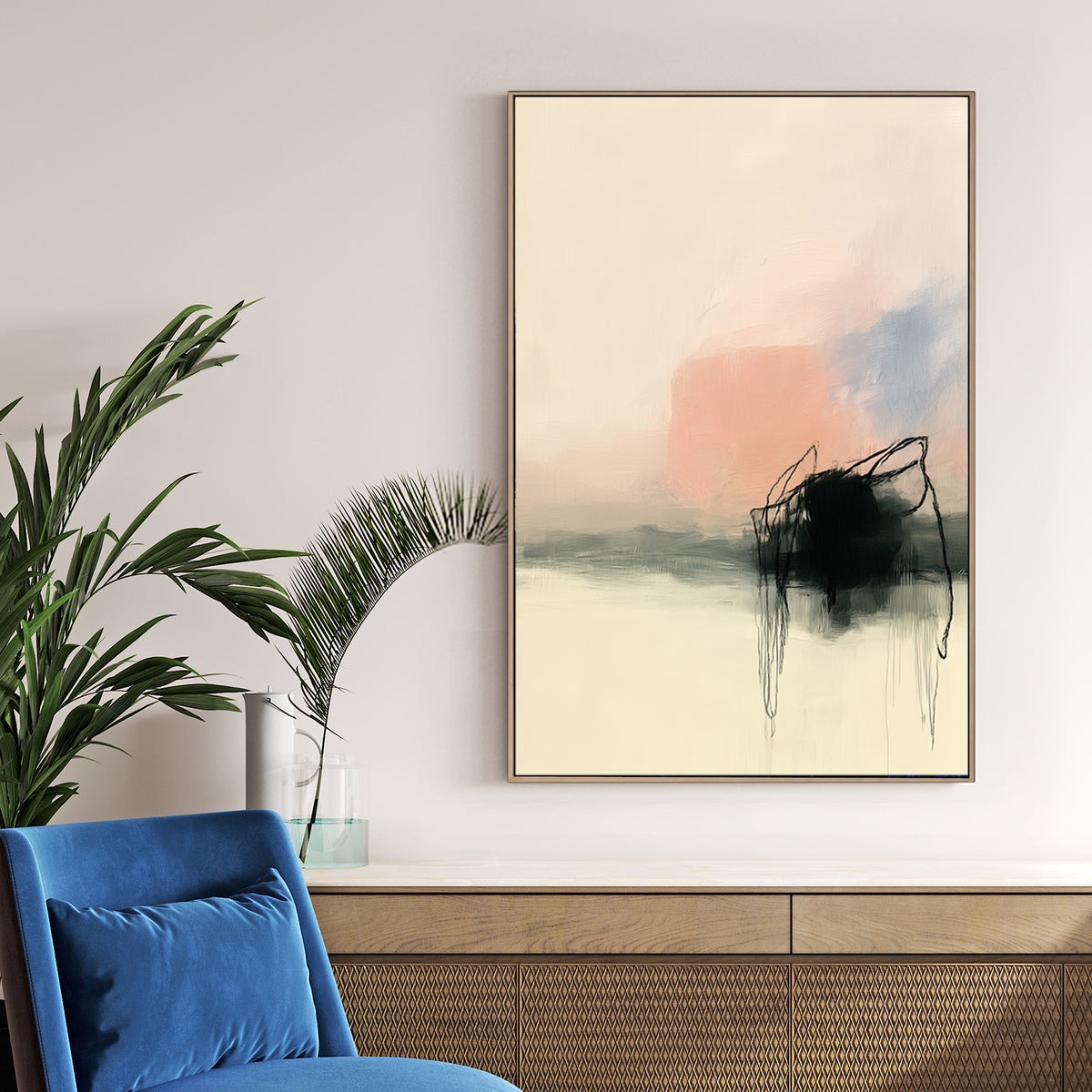 abstract harbor silhouette minimal wall art