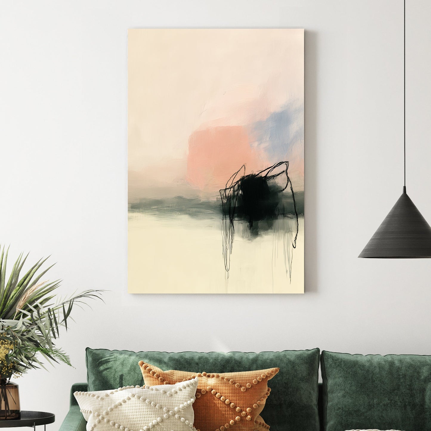 abstract harbor silhouette minimal wall art