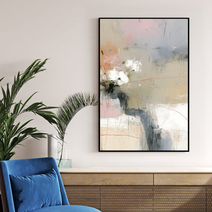 blush pink and grey abstract wall art