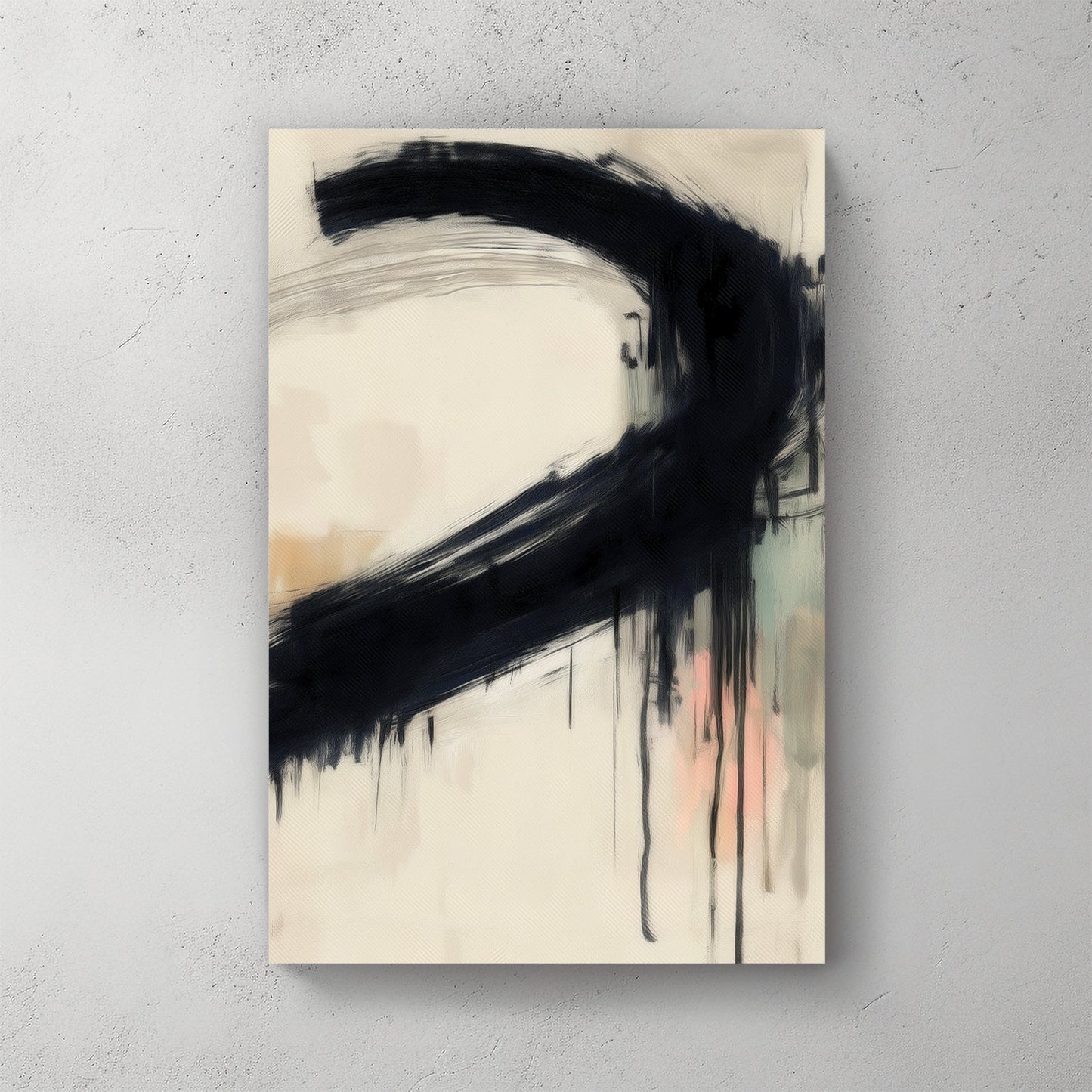 black brushstroke abstract wall art