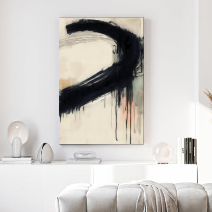 black brushstroke abstract wall art