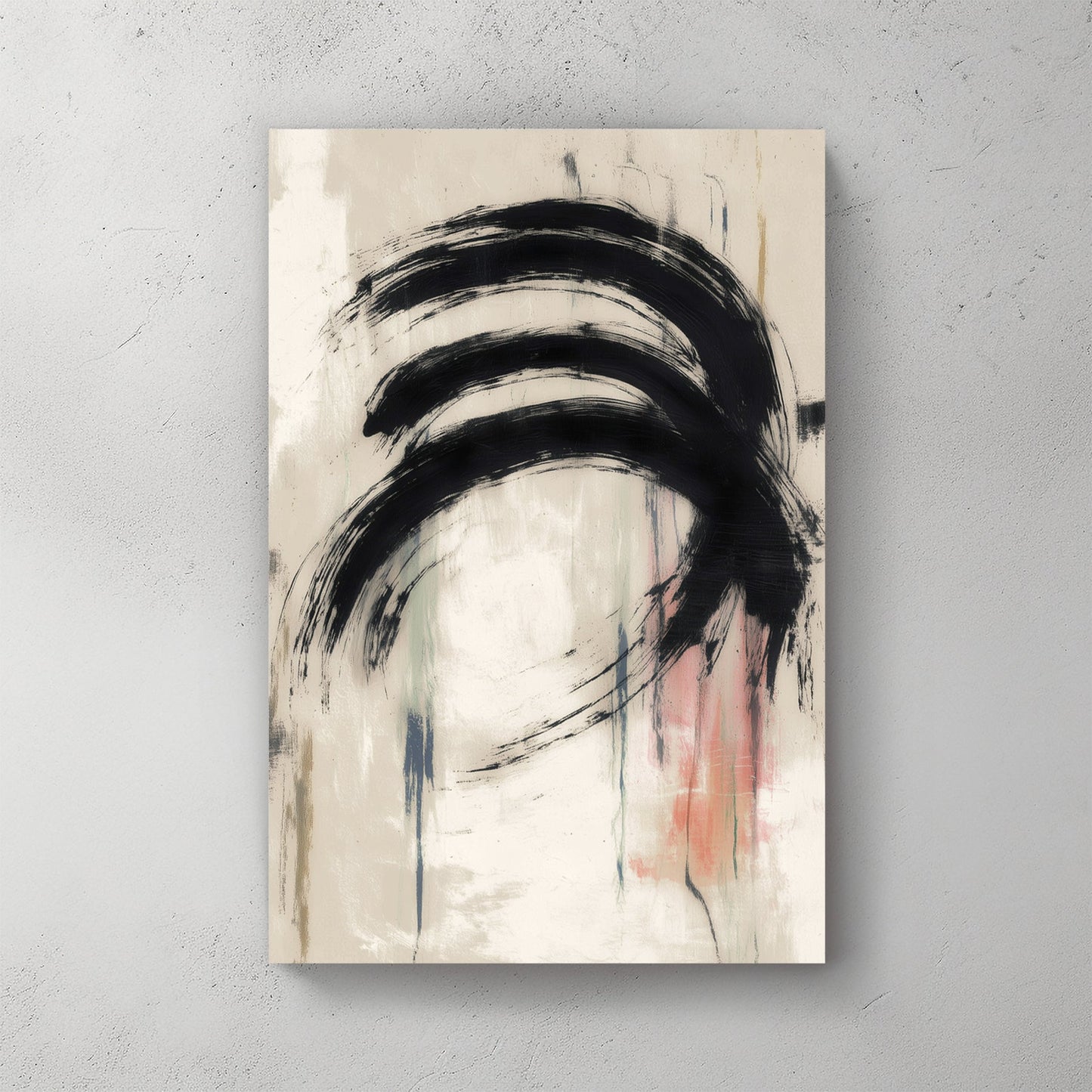 abstract arc brushstroke wall art