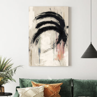 abstract arc brushstroke wall art