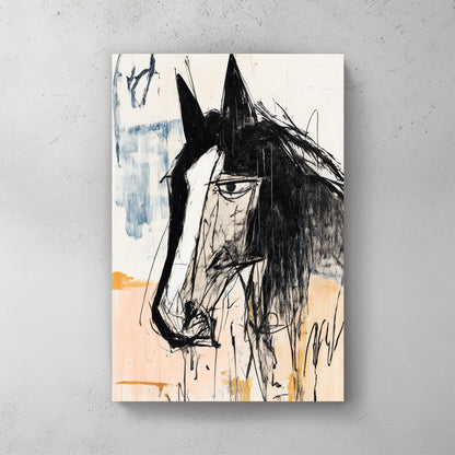 abstract expressive horse portrait wall art