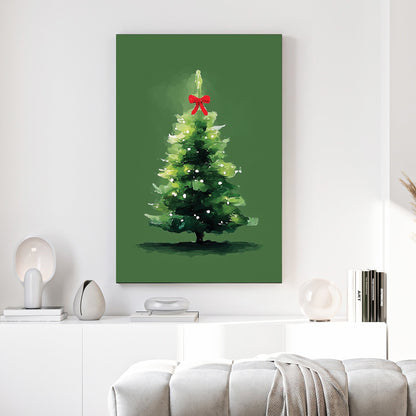 minimalist Christmas tree holiday wall art print