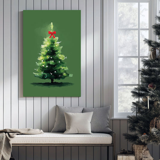 minimalist Christmas tree holiday wall art print