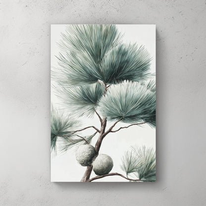 botanical pine branch minimalist wall art print