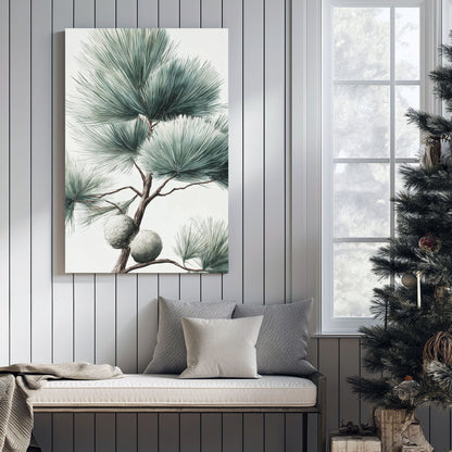 botanical pine branch minimalist wall art print