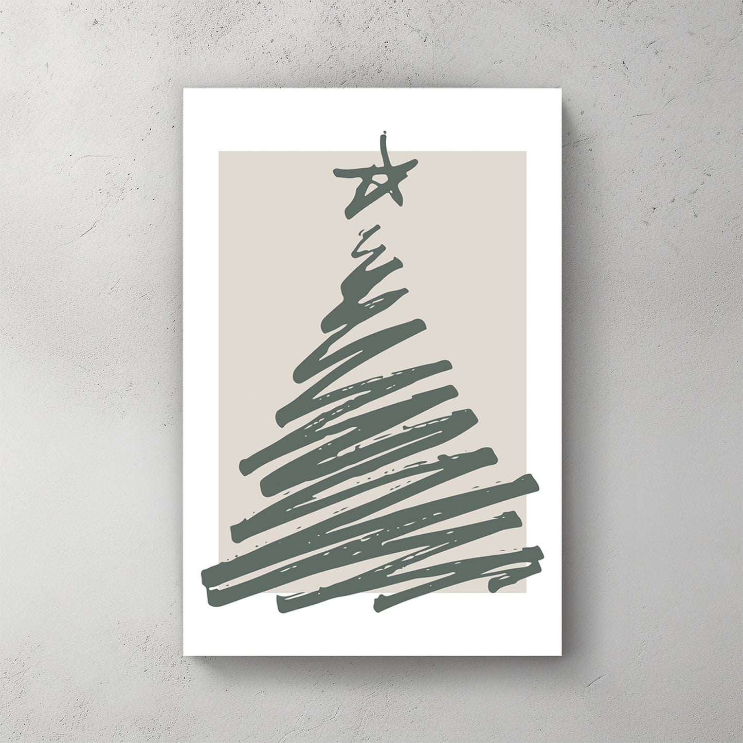 minimalist Christmas tree sketch holiday wall art print