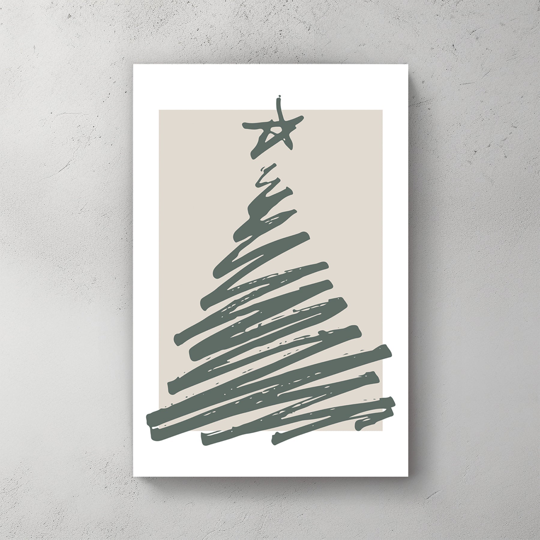 minimalist Christmas tree sketch holiday wall art print