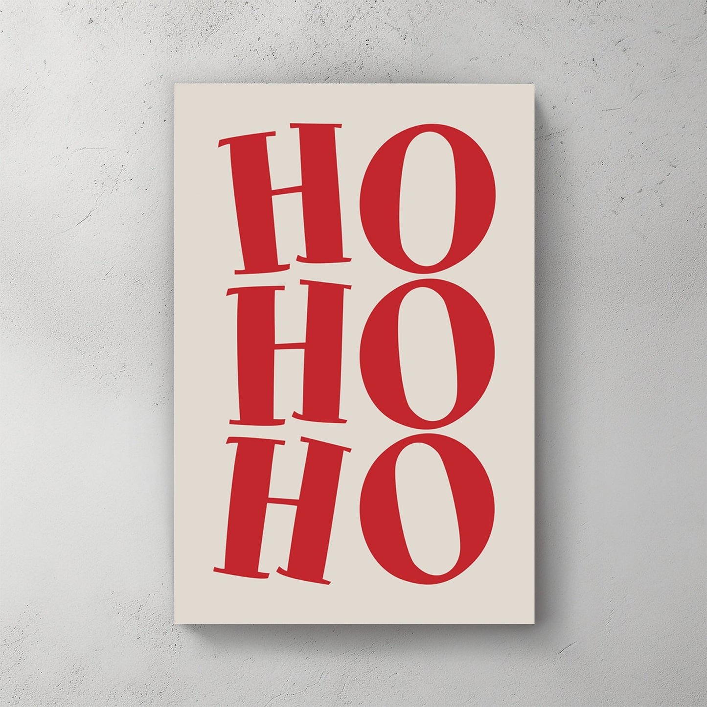 red Ho Ho Ho typography Christmas wall art print