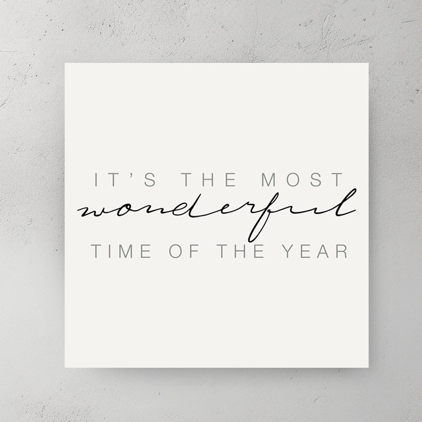 minimalist holiday typography wall art with festive quote
