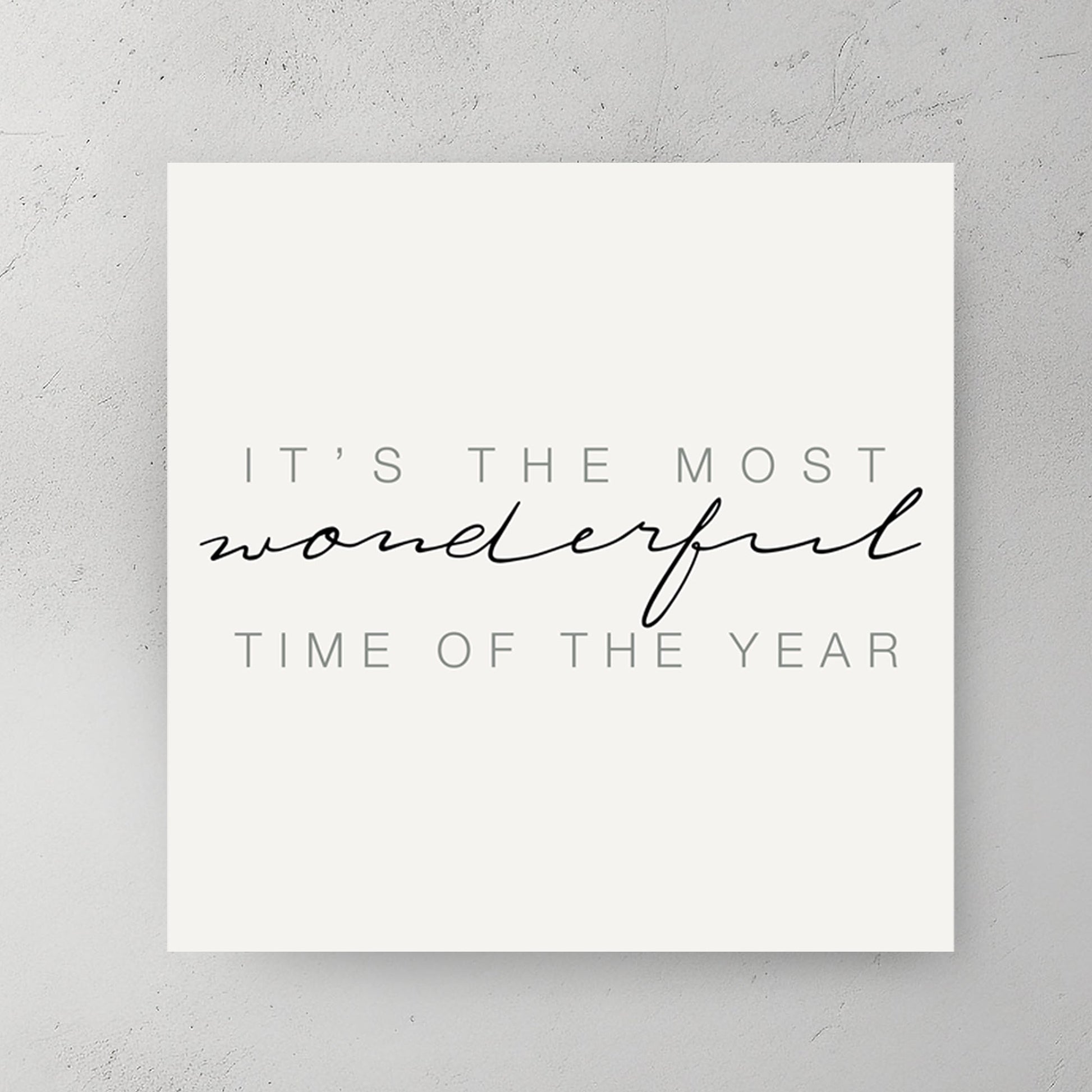 minimalist holiday typography wall art with festive quote