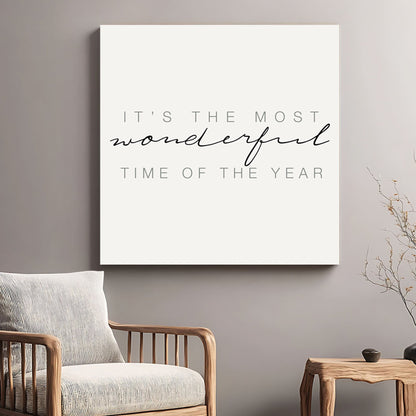 minimalist holiday typography wall art with festive quote